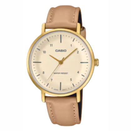 Casio General LTP-VT03GL-4B Brown Leather Band Women Watch